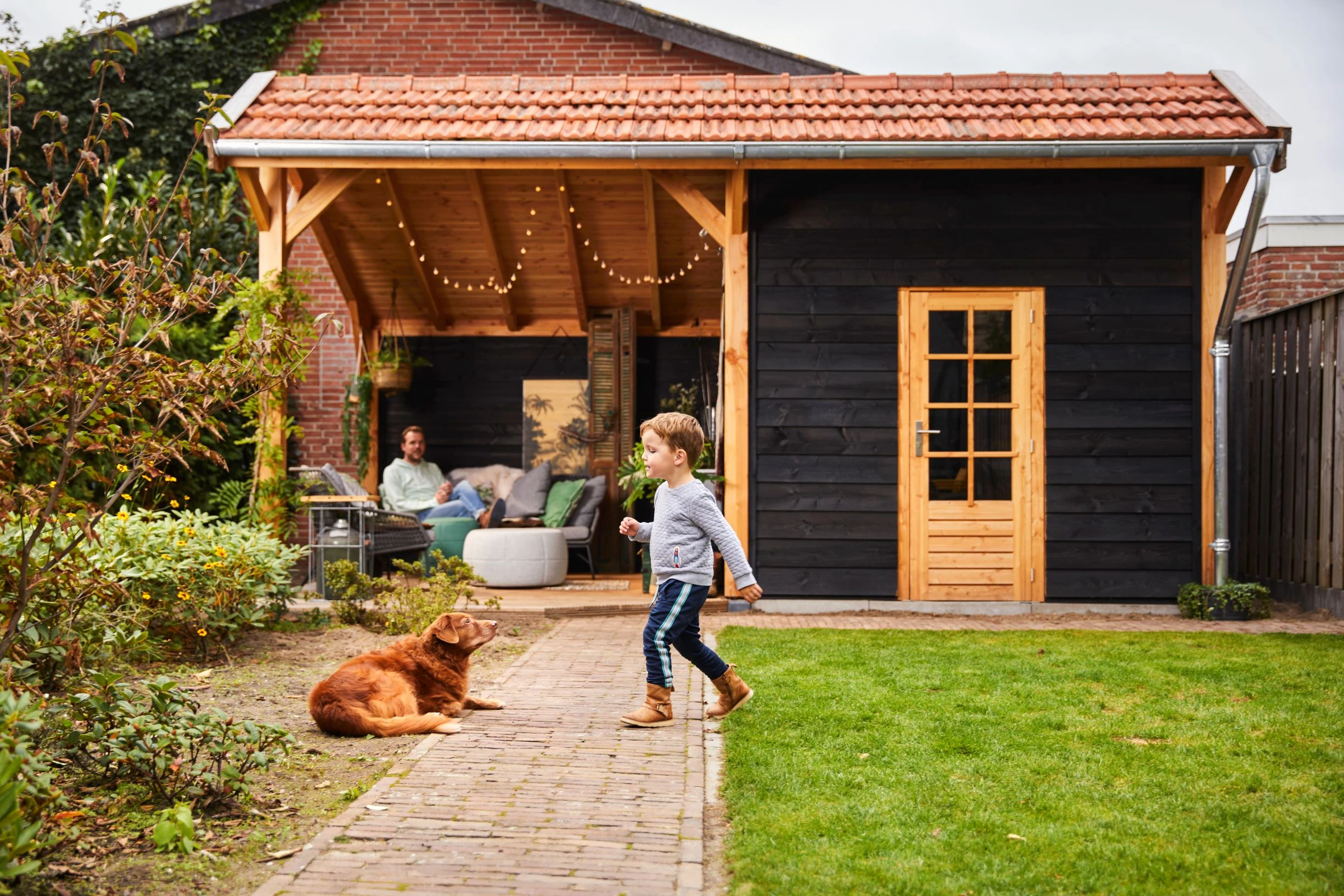 Douglas DIY kapschuur, 300 x 300, met achterwand en zijwand, Westwood - Afbeelding 2